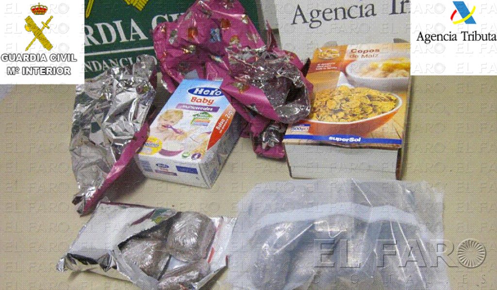Esconde un ‘regalo’ de 2,6 kilos de hachís en cajas de papilla infantil y cereales
