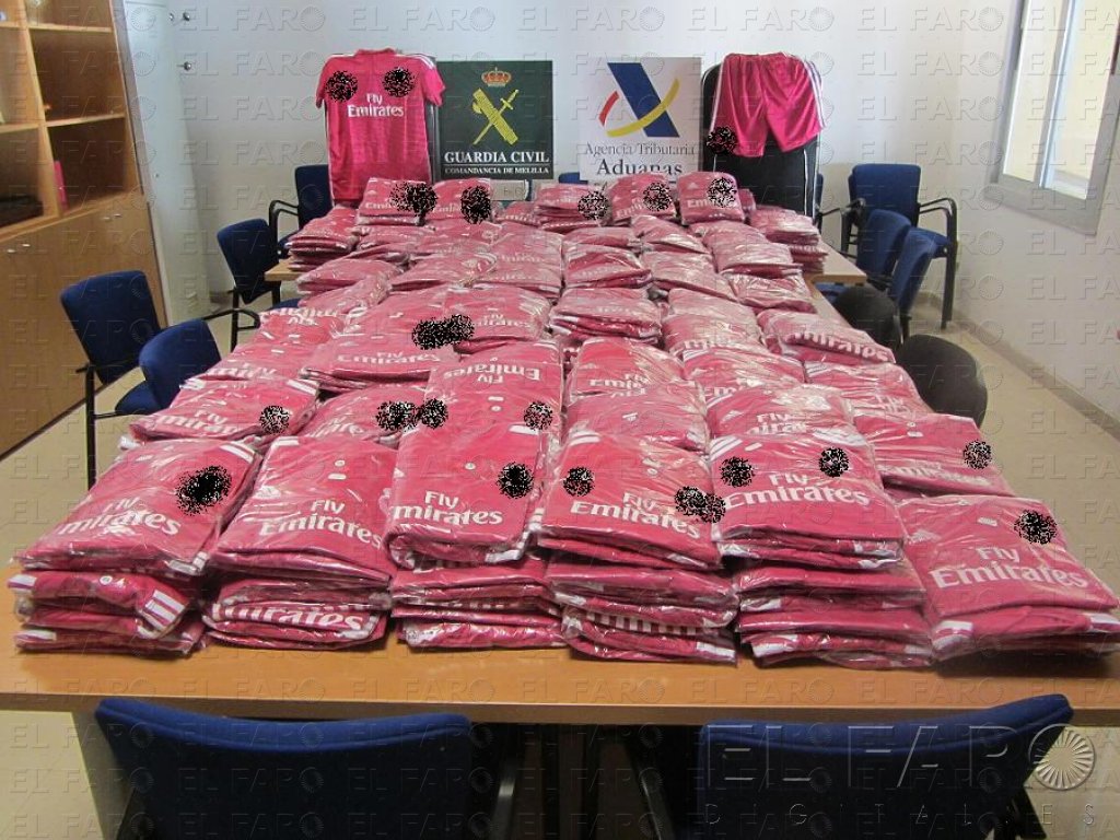 La Guardia Civil intercepta ropa deportiva falsificada por valor de 56.000 euros