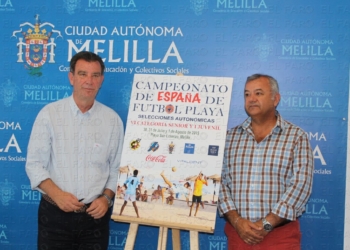 Momento de la presentación del cartel anunciador de estos Campeonatos de España en Melilla.