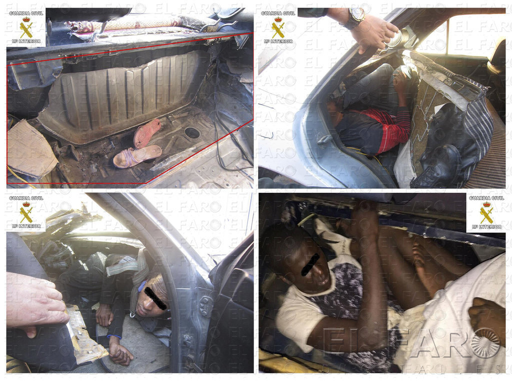 Interceptados en Melilla dos coches con 6 personas ocultas en dobles fondos