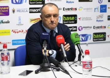El técnico melillense, en la rueda de prensa oficial.