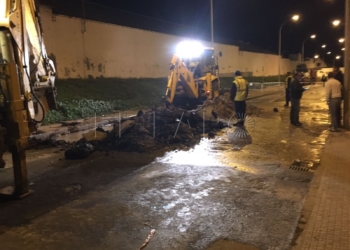 IMG 0091 1 Revienta la tubería de Alfonso XIII que lleva el agua a los depósitos generales
