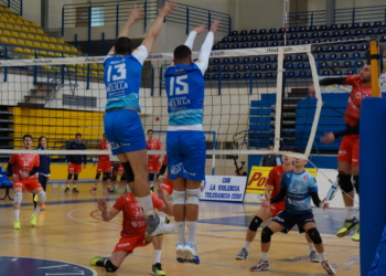 Imagen del partido entre el CV Melilla y el Fundación Cajasol de Sevilla.