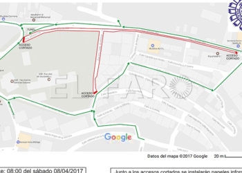 MAPA CORTE ALFONSO XIII La carretera Alfonso XIII estará cortada sábado y domingo entre plaza Víctimas del terrorismo y Martín de Córdoba