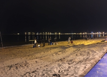 Imagen de la competición deportiva que se desarrolló en las playas de nuestra ciudad.