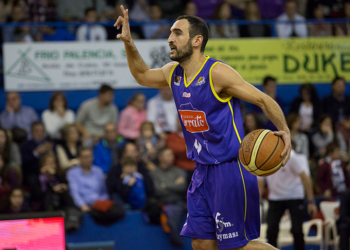 Dani Rodríguez, en uno de sus partidos con el Palencia.