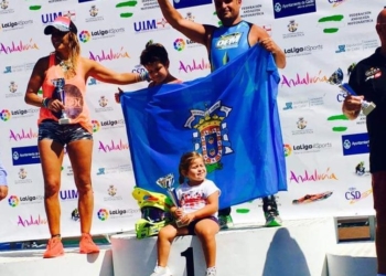 Pedro Pérez, en el pódium final.