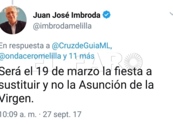 imbrodatuit Imbroda aclara que el 15 de agosto será festivo: la fiesta del Aid El Kebir sustituye a la del 19 de marzo