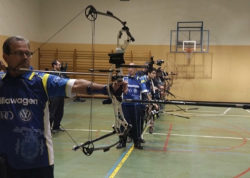 Línea de tirada de la última competición celebrada en nuestra ciudad.