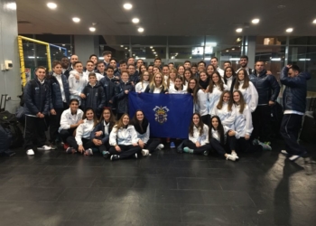 Integrantes de todos los equipos de la Federación Melillense de Baloncesto que se encuentran en Valladolid.