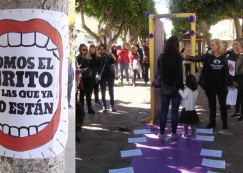 una puerta violeta para gritar basta al maltrato Concentración contra la violencia de género en Melilla: Una puerta violeta para gritar "basta" al maltrato