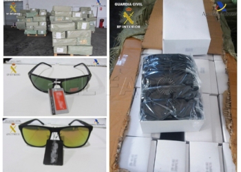 gafas falsificadas Intervenidas en el puerto de Melilla 56.000 gafas falsificadas