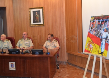autoridades militares melilla cartel ganador El subteniente Juan Pérez gana el concurso carteles por el día de las Fuerzas Armadas 2019