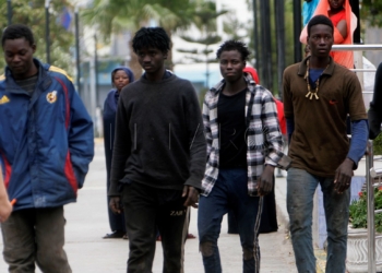 Varios de los 52 inmigrantes que accedieron a Melilla el pasado mayo.