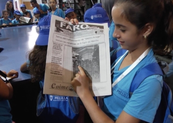los ninos de melilla acoge visitan la rotativa del periodico Los niños de Melilla Acoge visitan la rotativa del periódico