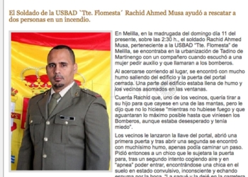 militar rescata incendio Un soldado de la Usbad Teniente Flomesta ayudó a rescatar a dos personas en un incendio
