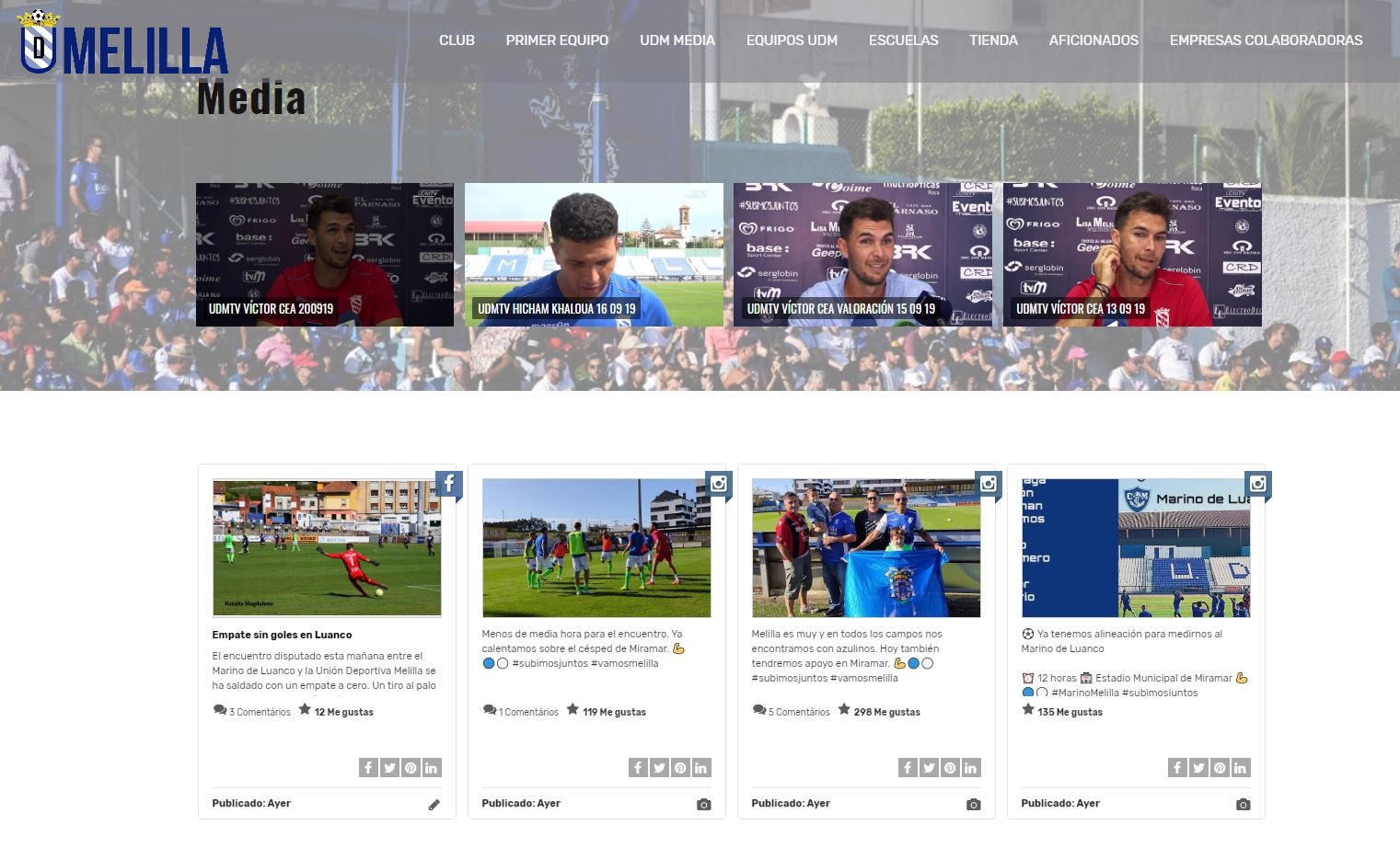 La UD Melilla estrena una nueva página web
