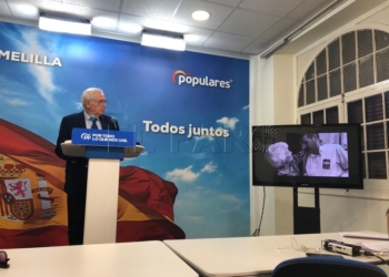 Imbroda pantalla cpm pp voto por correo Imbroda rechaza el lema de que la ciudad se muere y apuesta por una ‘Melilla Viva’