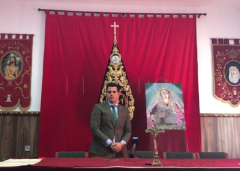 hermadad de la flagelacion presenta cartel La Hermandad de la Flagelación celebra el 25 aniversario de su titular con una obra de Atencio Molina