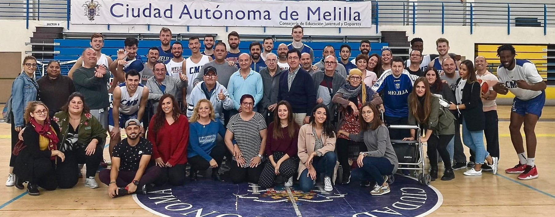 Visita de los usuarios del SPAP al Melilla Baloncesto
