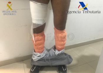 Puerto 2. Droga adosada en la piernas detenido La Guardia Civil evita la circulación de más de 25.000 dosis de hachís