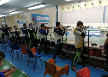 Tiradores melillenses, en una de sus competiciones.