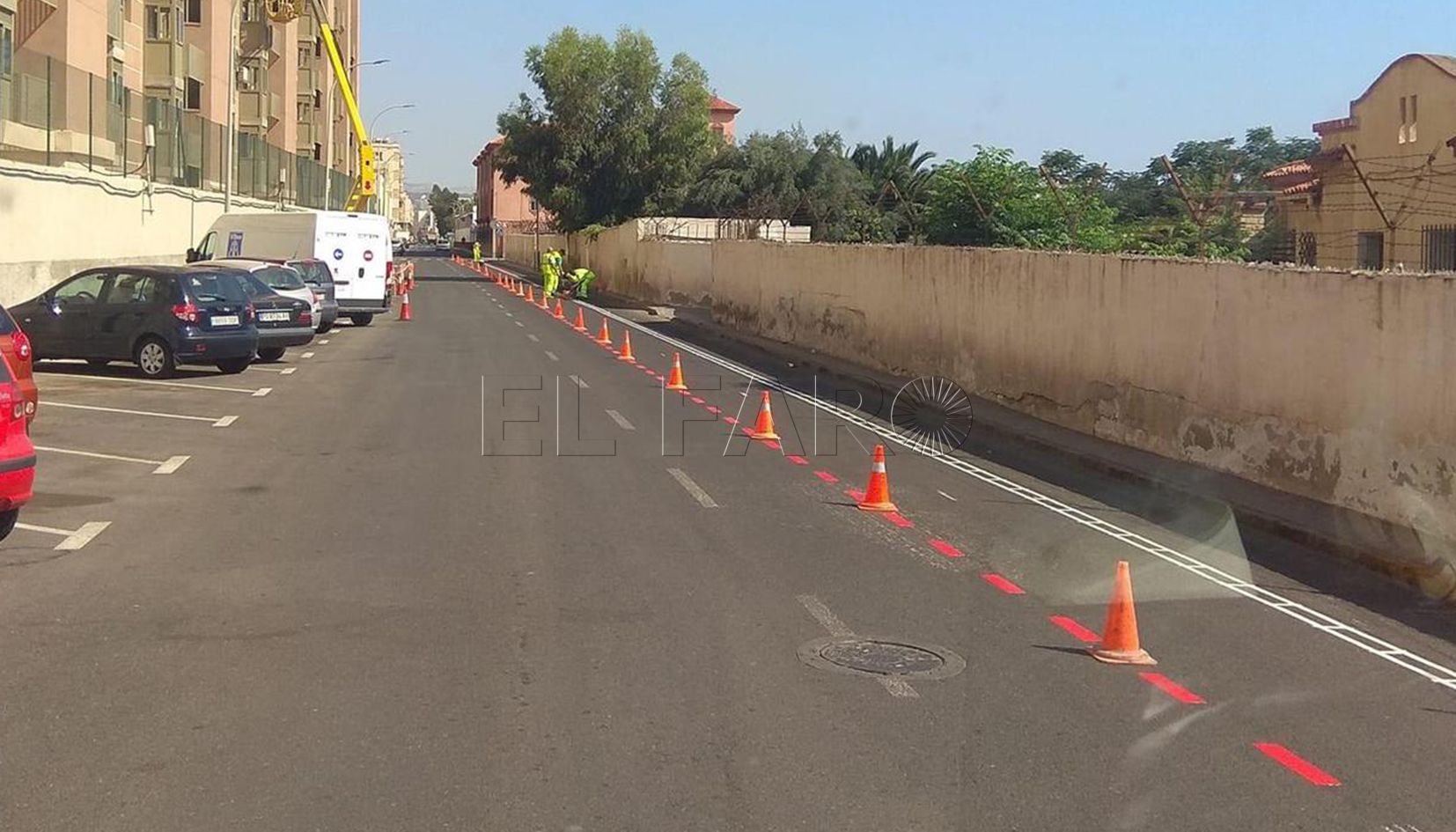 ciclocalle La ciclocalle ya se está pintando, pero no se inaugurará hasta septiembre