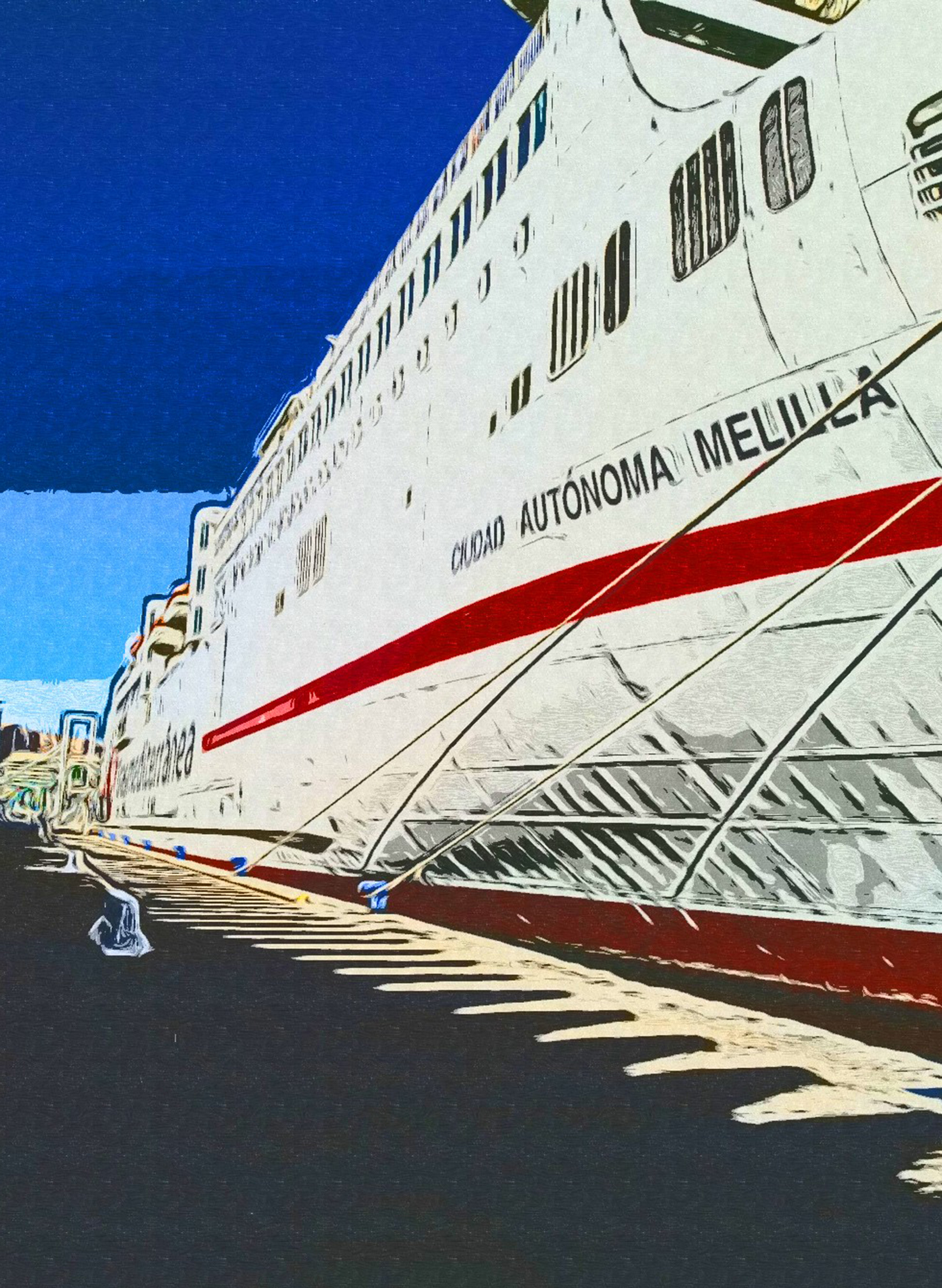 El barco y las luces de la ciudad