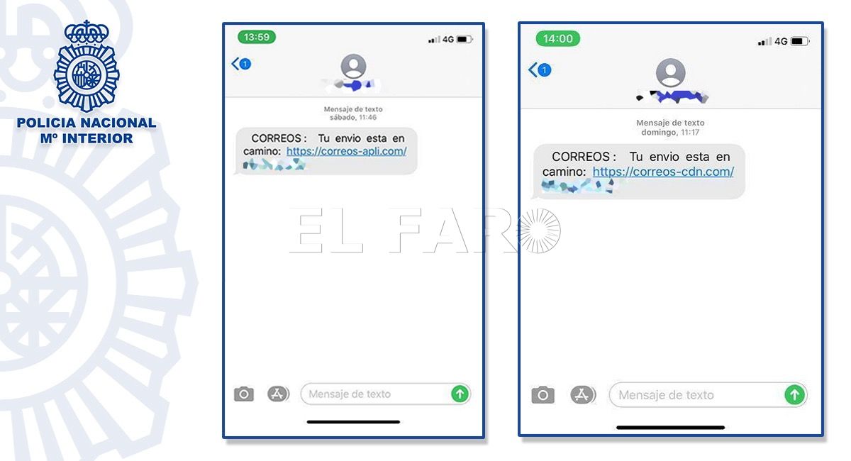 La Policía Nacional alerta de una campaña de 'smishing' que suplanta a Correos