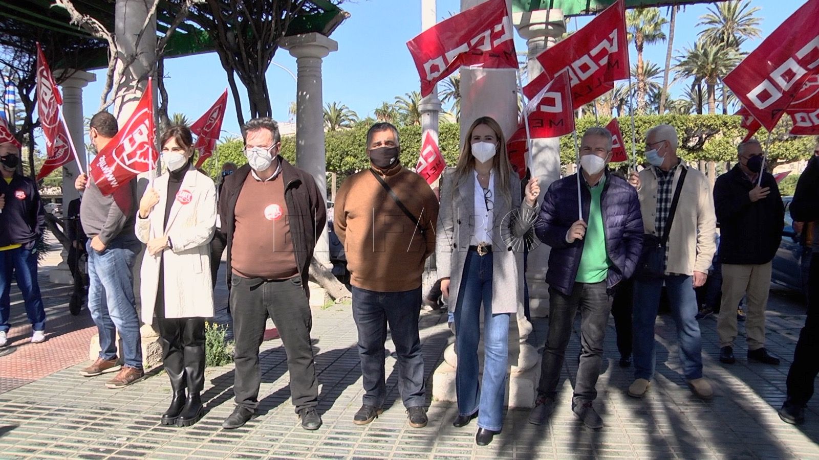 concentracion cccoo ugt delegacion Melilla se une a las reivindicaciones de CCOO y UGT para las mejoras en materia de trabajo