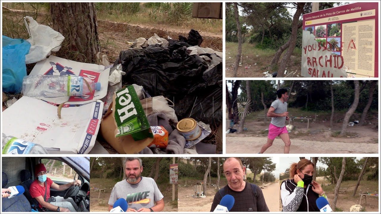 enfado generalizado entre los melillenses por la basura en la pista de carros Enfado generalizado entre los melillenses por la basura en la pista de carros