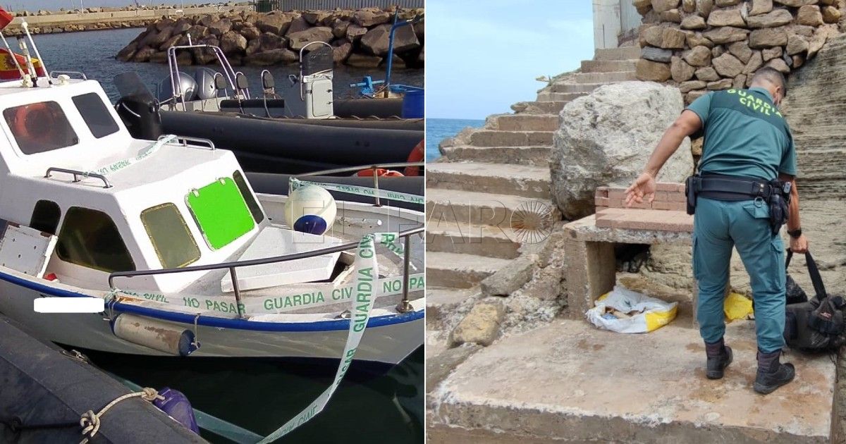 Guardia Civil de Melilla en una operación antidrogas Tres detenidos tras descargar casi 40 kilos de resina de hachís en la costa de Melilla