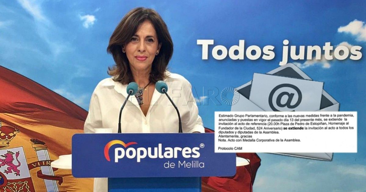 Mail fadela Malestar tras un e-mail informal para invitar a los diputados a la ofrenda a Estopiñán del Día de Melilla