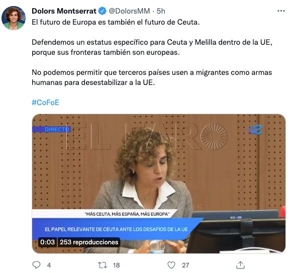 Dolors Monserrat Dolors Montserrat: la UE debe tener en cuenta la especificidad de Ceuta y Melilla