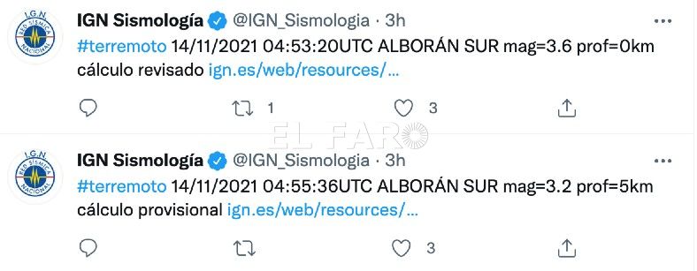 Terremoto 3 Hasta 5 terremotos seguidos en el Alborán Sur, cerca de Melilla: uno de ellos de 3,6 grados