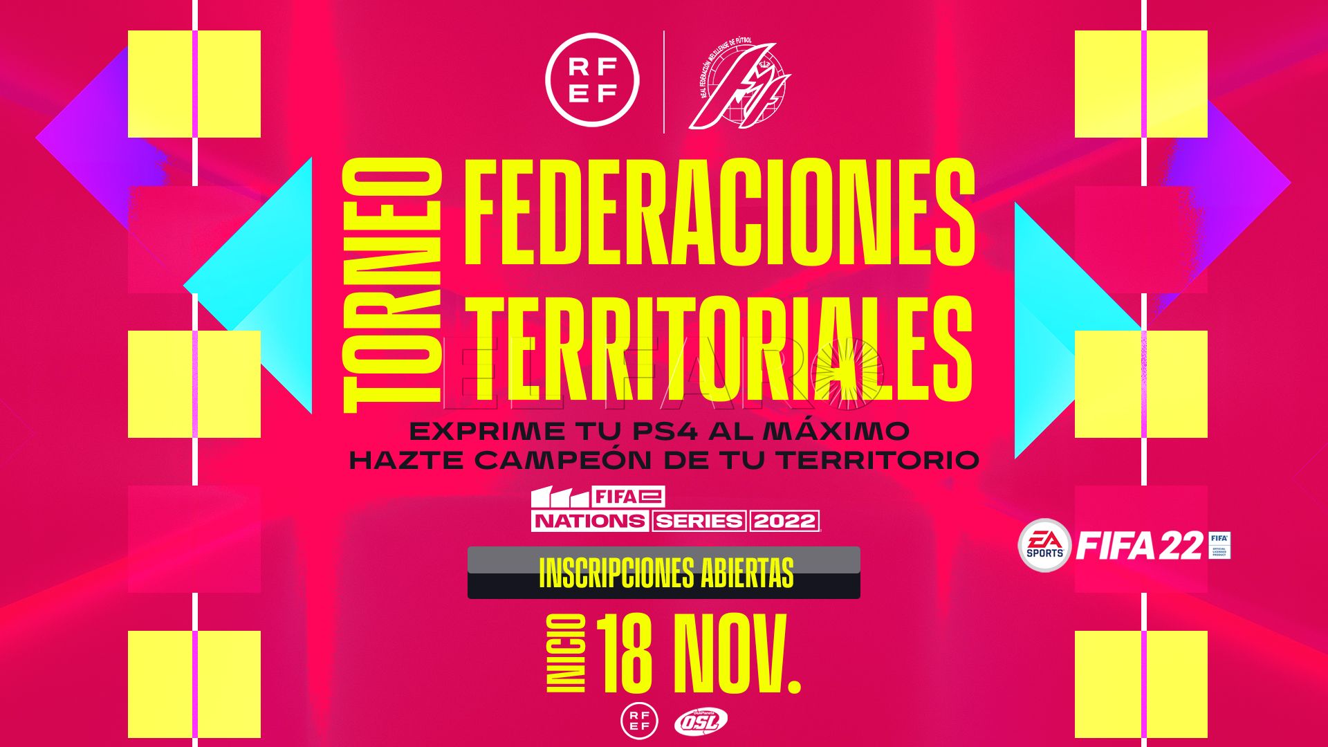anuncio cartel En marcha el Torneo de Federaciones Territoriales de esports de la RFEF