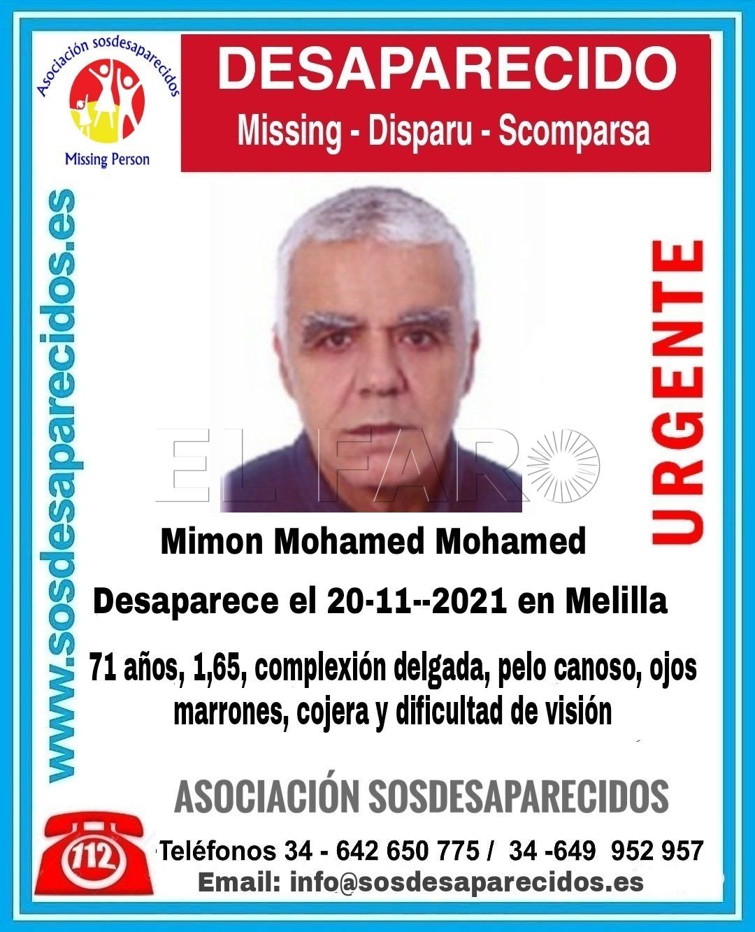 Desaparecido Mimón Mohamed Mohamed en Melilla
