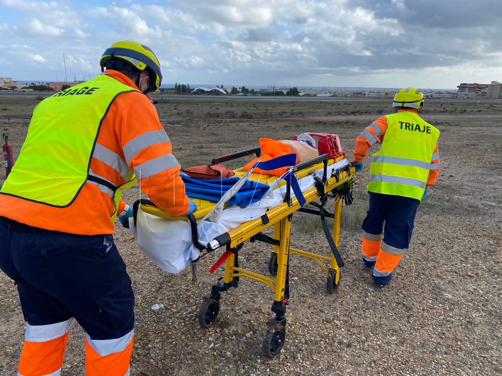 IMG 20211215 WA0005 Simulacro de emergencia en el aeropuerto de Melilla: un avión se sale de la pista