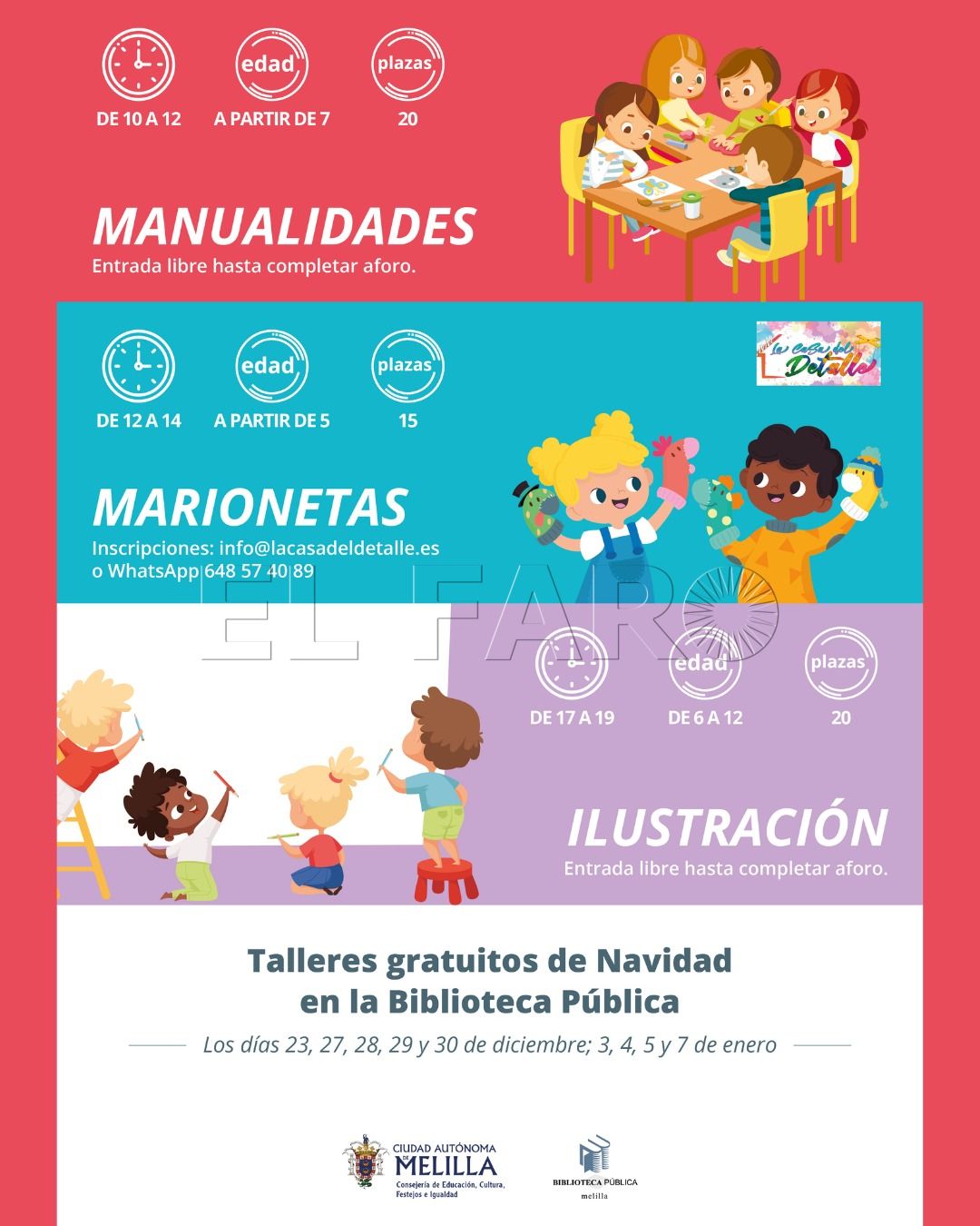 d9430479 3ed0 4d61 a6e2 15afe6137865 Desde este jueves, talleres infantiles de manualidades, marionetas e ilustración en la Biblioteca de Melilla