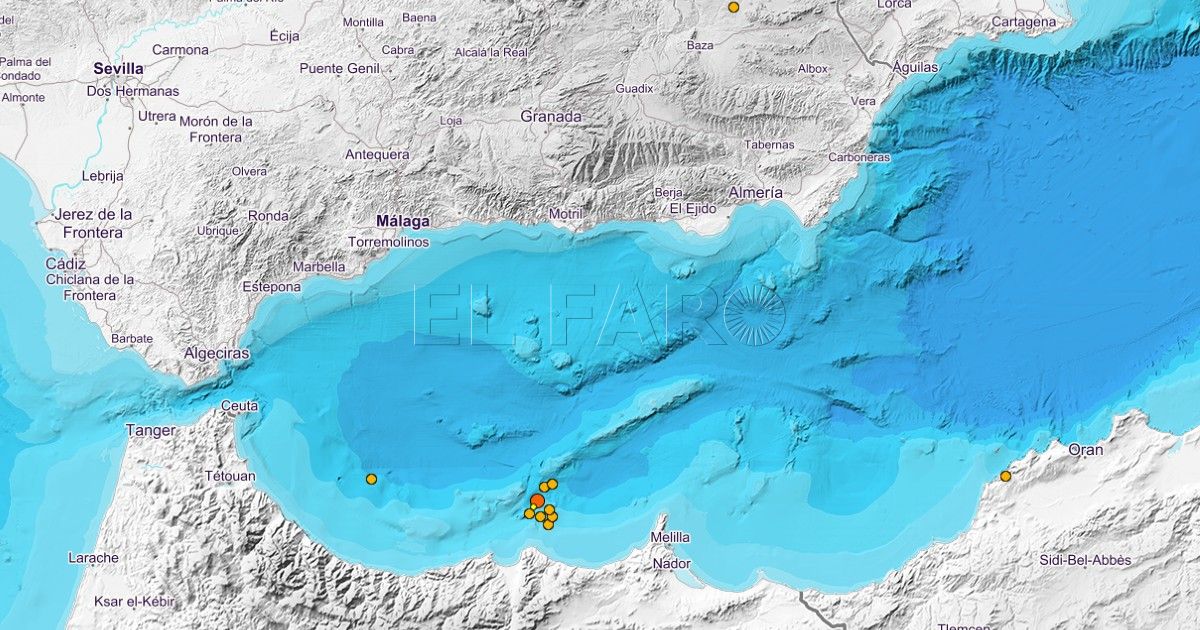 Mapa El Mar de Alborán cierra 2021 con 3.810 terremotos registrados por la Red Sísmica Nacional