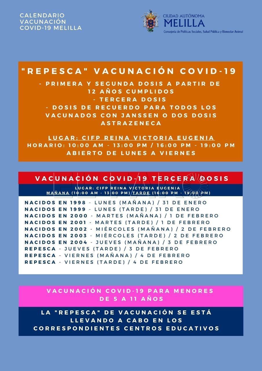 WhatsApp Image 2022 01 29 at 17.11.21 Repesca de vacunación en Melilla para mayores de 12 años e inmunizados con Janssen y AstraZeneca