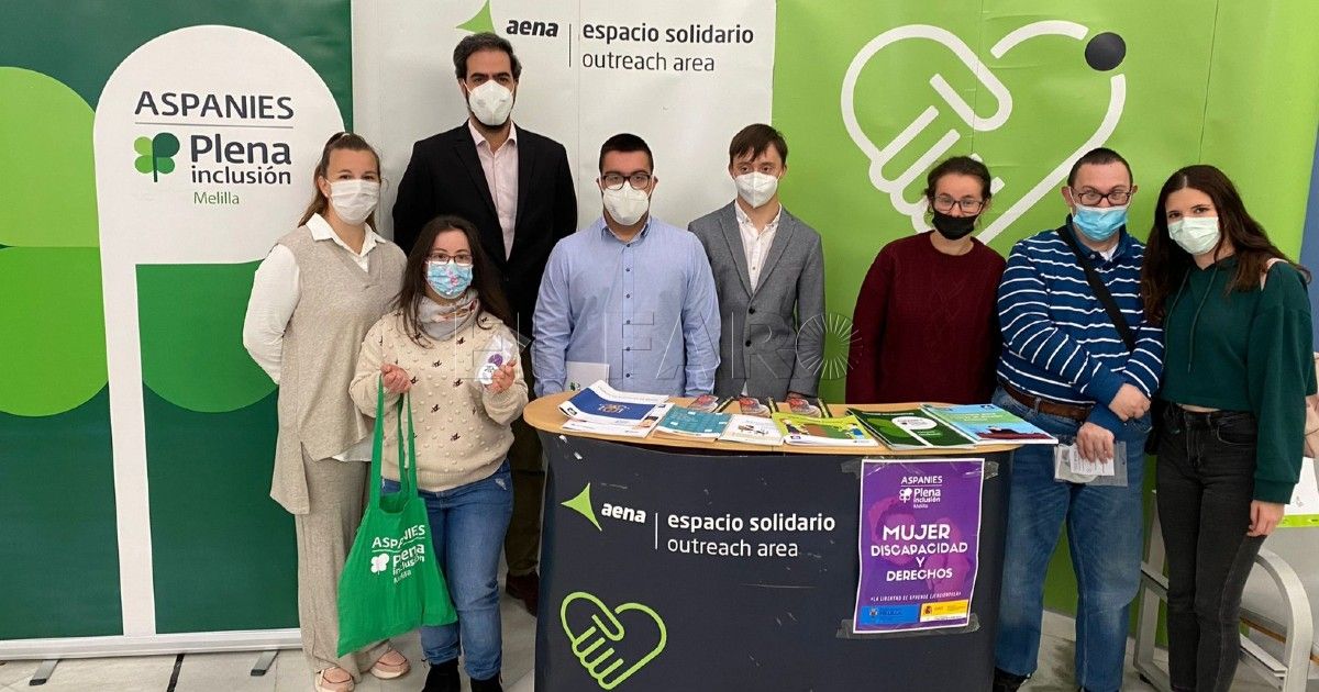 Aena El aeropuerto de Melilla recibe a Aspanies en su Espacio Solidario