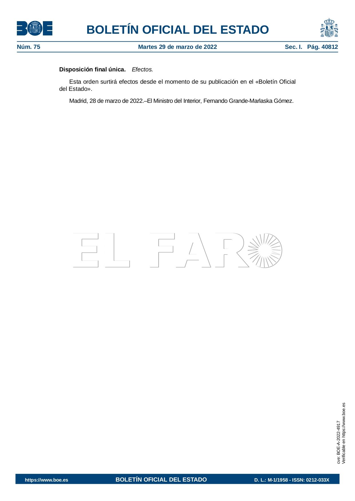 BOE A 2022 4917 page 0002 2 España prorroga el cierre de la frontera al menos hasta el 30 de abril