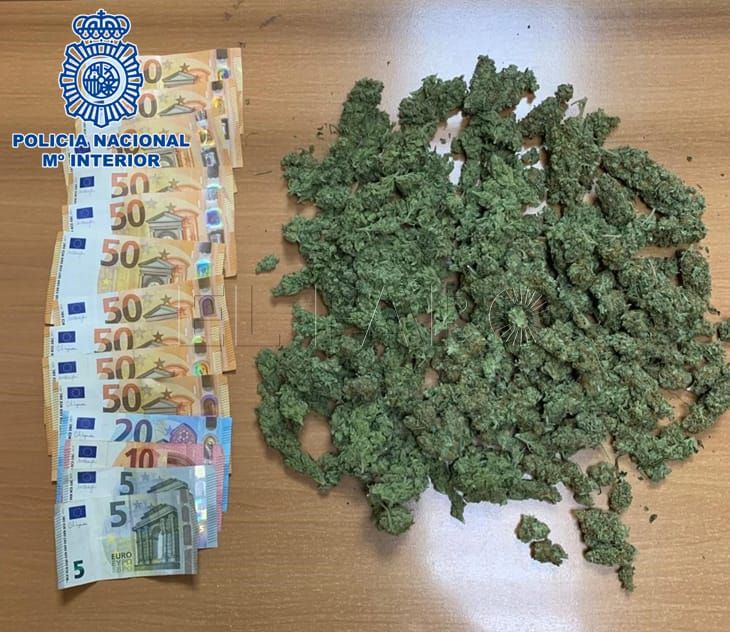 Marihuana La Policía Nacional detiene a un joven que transportaba marihuana de Málaga a Melilla
