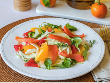 Ensalada Cocina en Cuaresma: Brandada de bacalao y ensalada de salmón ahumado