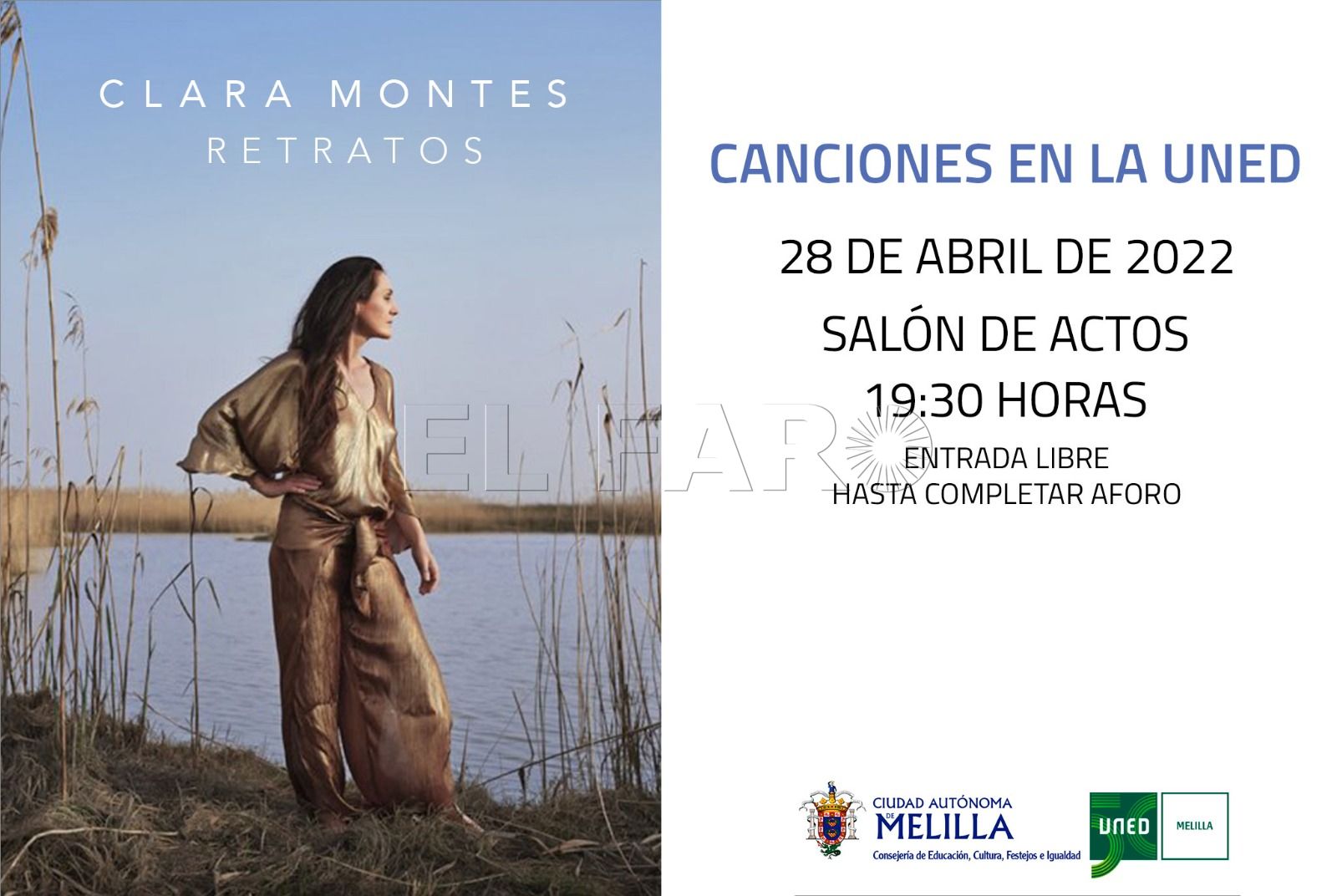 WhatsApp Image 2022 04 26 at 6.02.45 AM Melilla recibe este jueves a la cantante Clara Montes en la UNED