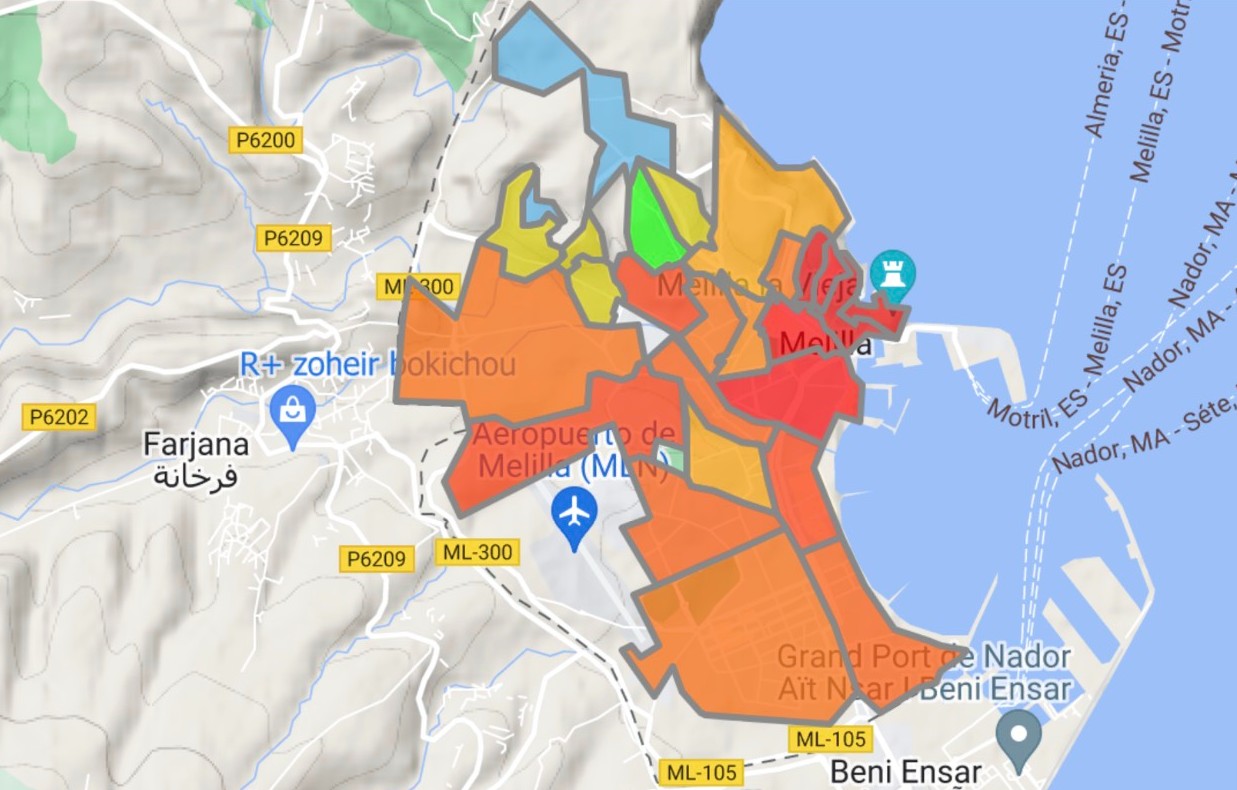 Mapa Incidencia Covid en Melilla: En riesgo medio, la incidencia acumulada roza los 400 casos