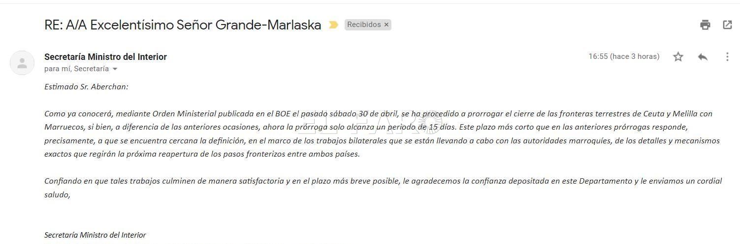 WhatsApp Image 2022 05 04 at 10.31.10 AM Interior contesta a Aberchán que "se encuentra cercana la definición" de los mecanismos para abrir la frontera