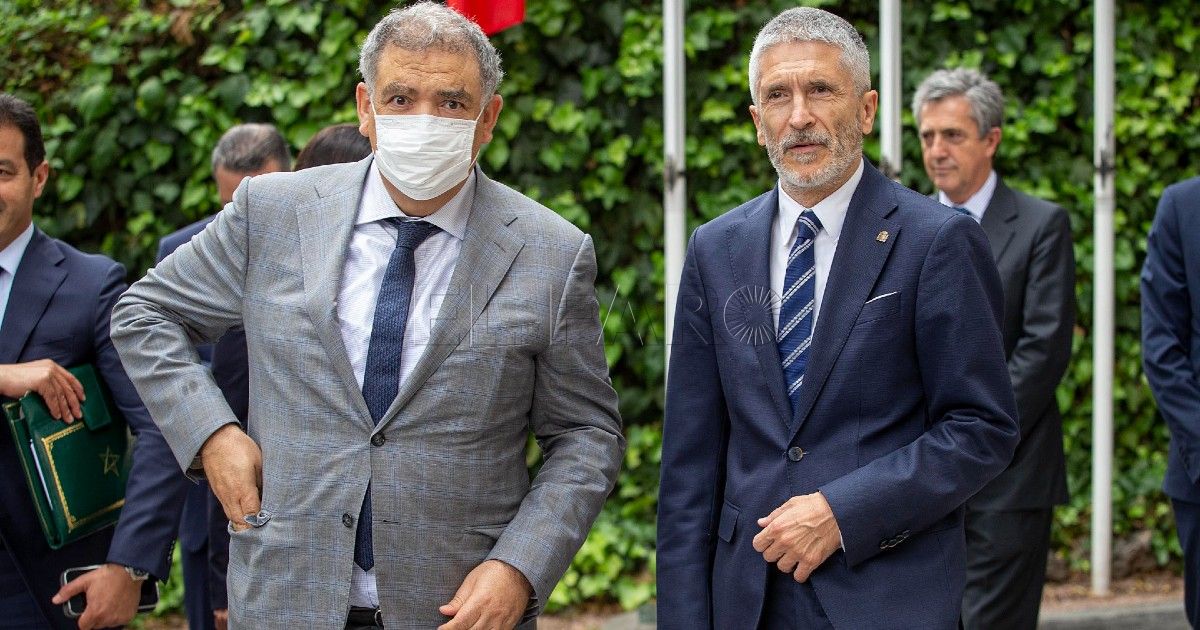 Abdelouafi Laftit y Grande Marlaska Marlaska destaca la "colaboración" con Marruecos en materia migratoria