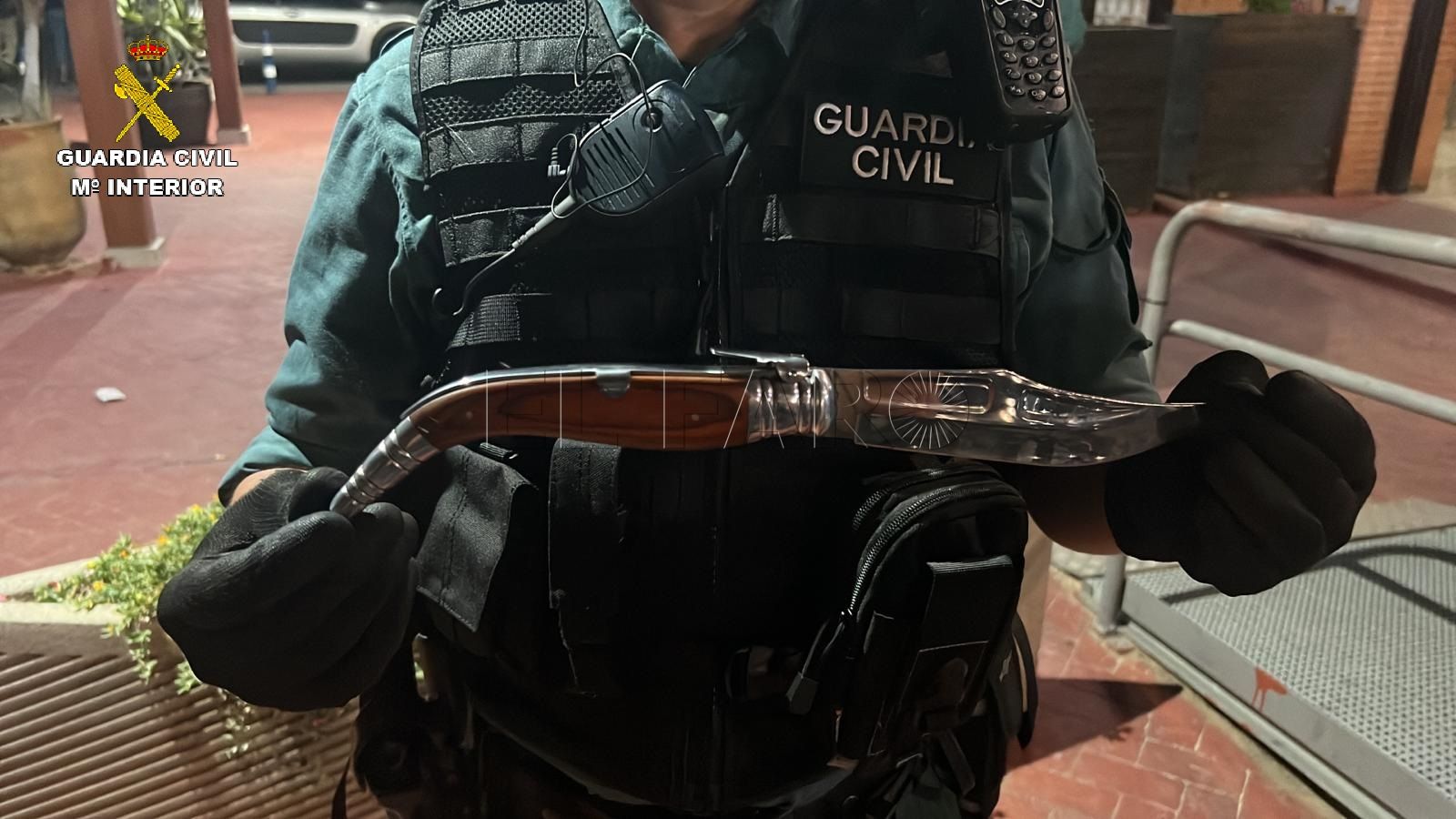 G. CIVIL Arrestado en Puerto Noray por dañar el mobiliario y arrancar un arbusto de un macetero